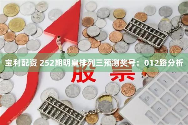 宝利配资 252期明皇排列三预测奖号：012路分析